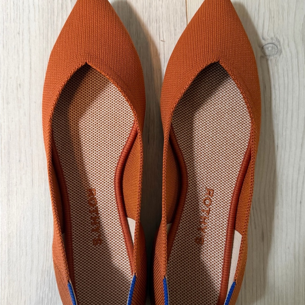 Rothy's Terracotta Pointed Flats Size 10.5 Like New!
